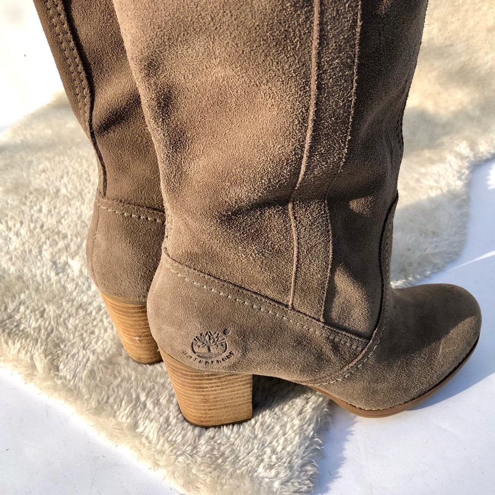 *🎉HP 🎉 Timberland | Earthkeepers Rudston taupe Suede Heeled Boots Size 8 - Picture 12 of 16